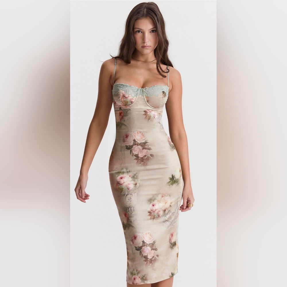 House of CB VENUS Vintage Floral Midi Dress - S